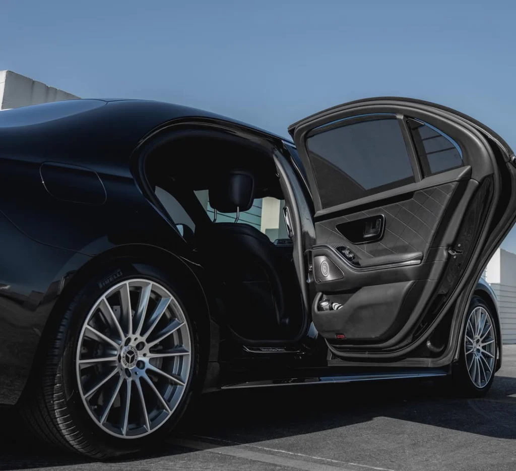 Luxury limousine company vehicle in New Orleans with a professional chauffeur